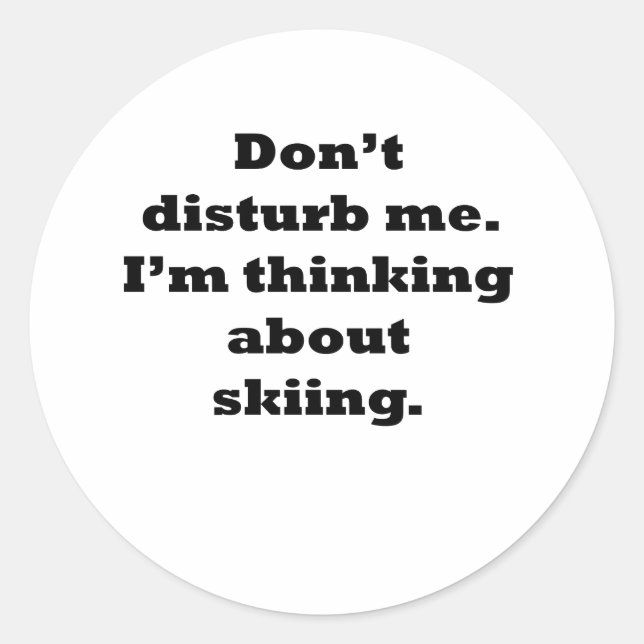 Sticker Rond Penser Au Ski (Devant)