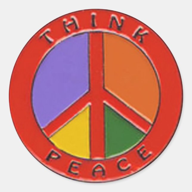 Sticker Rond Penser la paix (Devant)