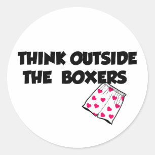 Sticker Rond pensez en dehors de aux boxeurs