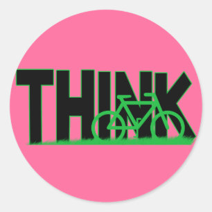 Sticker Rond PENSEZ l'autocollant de vélo