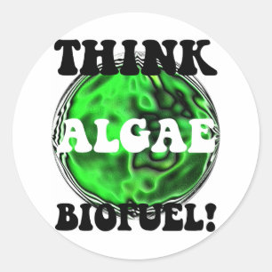 Sticker Rond Pensez le combustible organique d'algues !