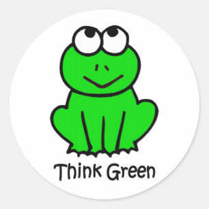 Sticker Rond Pensez le vert