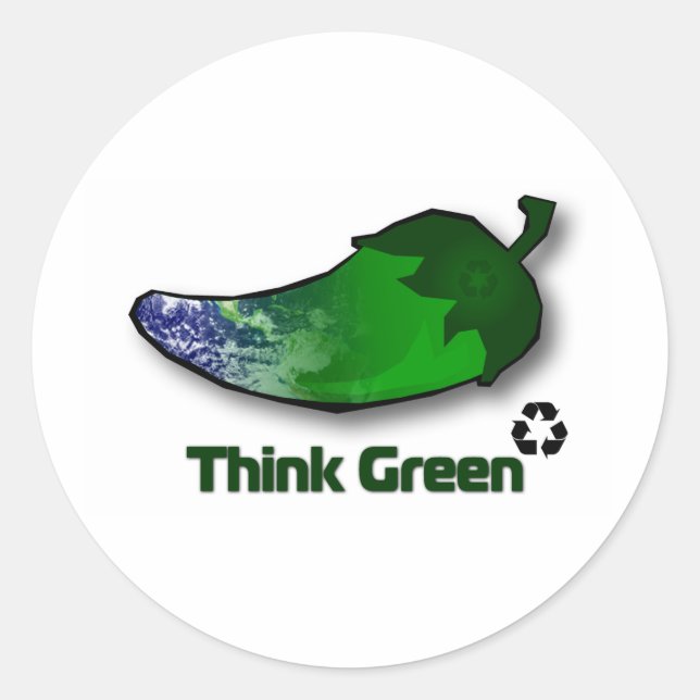 Sticker Rond Pensez vert (Devant)