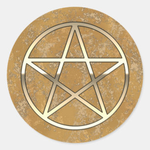 Sticker Rond Pentacle d'or