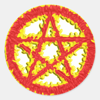 Sticker Rond Pentacle du feu
