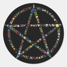 Sticker rond Pentacle Five Elements