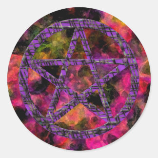 Sticker Rond Pentacles : Violet