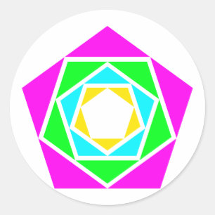 Sticker Rond Pentagones pentagons