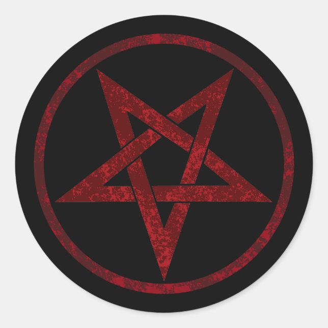 Sticker Rond Pentagram Red Devil (Devant)