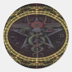 Sticker Rond Pentagramme