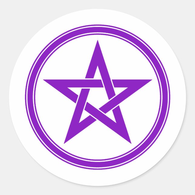 Sticker Rond Pentagramme de pentacle pourpre (Devant)