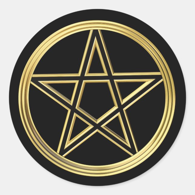 Sticker Rond Pentagramme doré (Devant)