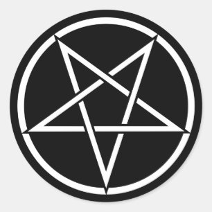 Sticker Rond Pentagramme inversé (couleur arrière - plan pers
