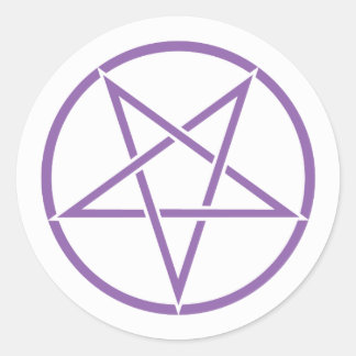 Sticker Rond Pentagramme inversé (couleur pentagramme personnal