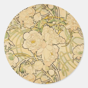 Sticker Rond Peonies 1897
