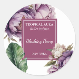 Sticker Rond Peony Perfume Label