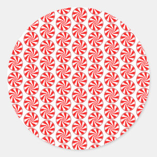 Sticker Rond Pepperment de Noël
