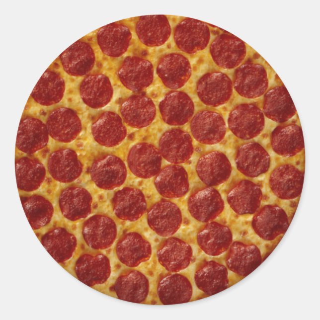 Sticker Rond Pepperoni Pizza (Devant)