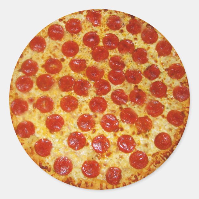 Sticker Rond Pepperoni Pizza (Devant)