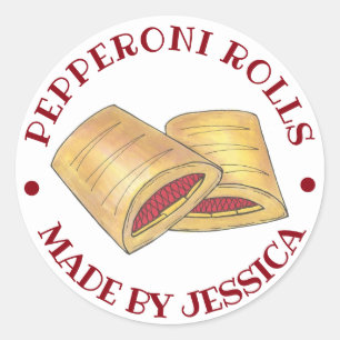 Sticker Rond Pepperoni Rolls De Virginie Occidentale Maison