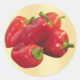 Sticker Rond Peppers Red Bell