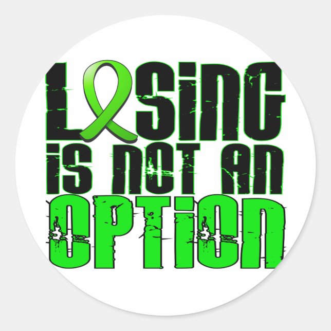 Sticker Rond Perdre n'est pas une option Lymphome non Hodgkin (Devant)