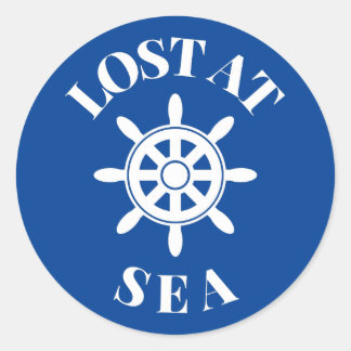 Sticker Rond Perdu En Mer - Croisière Amusante Dit