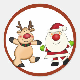 Sticker Rond Père Noël