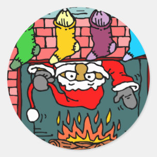 Sticker Rond Père Noël