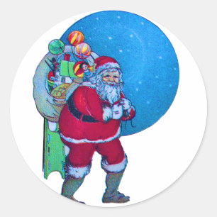 STICKER ROND PÈRE NOËL 3