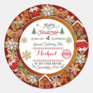 Sticker Rond Père Noël au Pôle Nord Livraison Spéciale Personna