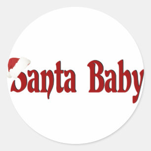 Sticker Rond Père Noël Baby