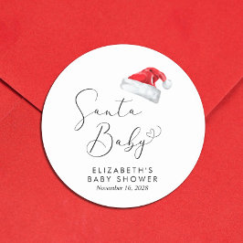 Sticker Rond Père Noël Baby Christmas Baby shower