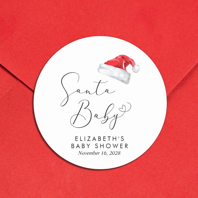 Sticker Rond Père Noël Baby Christmas Baby shower (Créateur téléchargé)