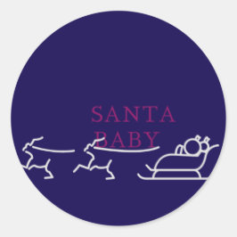 Sticker Rond Père Noël Baby : Festive et Flirty Holiday Cheer"