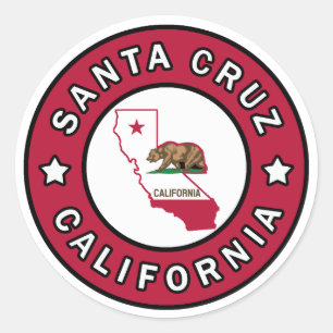 Sticker Rond Père Noël Cruz Californie