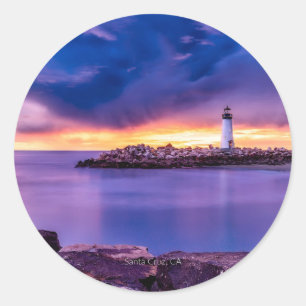 Sticker Rond Père Noël Cruz, Phare de Californie