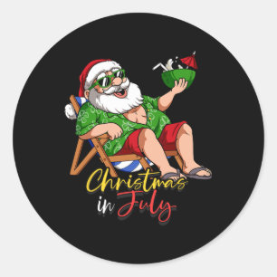 Sticker Rond Père Noël de Noël en juillet 3 
