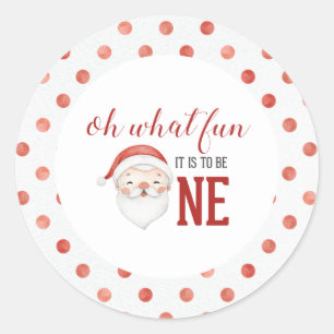Sticker Rond Père Noël de Noël Premier anniversaire