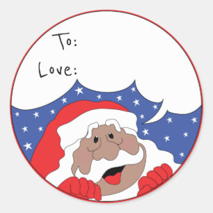 Sticker Rond Père Noël dit :