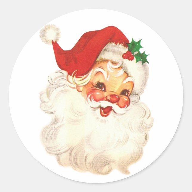 Sticker Rond père Noël face vintage (Devant)