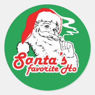 STICKER ROND PÈRE NOËL FAVORITE HO
