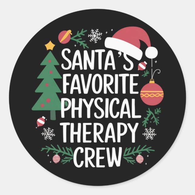 Sticker Rond Père Noël Favorite Phytothérapie Crew Noël (Devant)