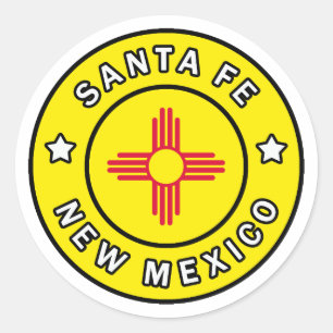 Sticker Rond Père Noël Fe Nouveau-Mexique