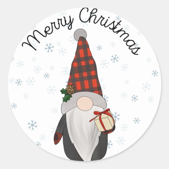 Sticker Rond père Noël Gnome 1 (Devant)