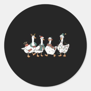 Sticker Rond Père Noël Goose Sur Loose Joyeux Goosemas Noël