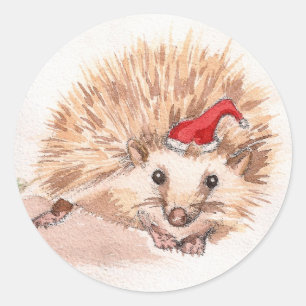 Sticker Rond Père Noël Hedgehog