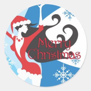 Sticker Rond Père Noël Helper - Joyeux Noël