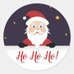 Sticker Rond Père Noël Ho qui sur le toit noël