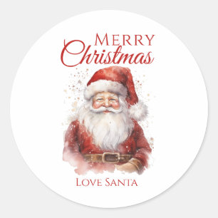 Sticker Rond Père Noël Joyeux enfants de Noël